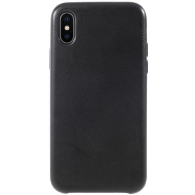 Soft Slim serijos Apple iPhone X (iPhone Xs) juodas odinis dėklas - nugarėlė / Priedai.lt