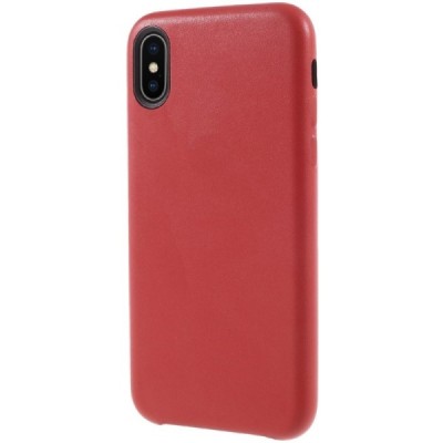 Soft Slim serijos Apple iPhone X (iPhone Xs) raudonas odinis dėklas - nugarėlė / Priedai.lt
