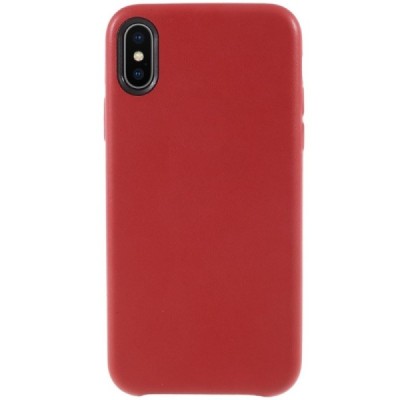 Soft Slim serijos Apple iPhone X (iPhone Xs) raudonas odinis dėklas - nugarėlė / Priedai.lt