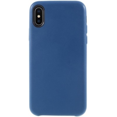 Soft Slim serijos Apple iPhone X (iPhone Xs) mėlynas odinis dėklas - nugarėlė / Priedai.lt