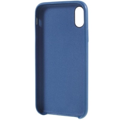 Soft Slim serijos Apple iPhone X (iPhone Xs) mėlynas odinis dėklas - nugarėlė / Priedai.lt