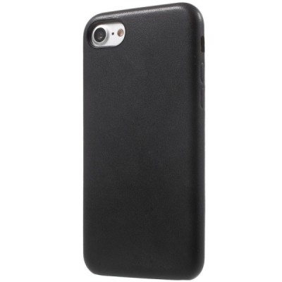 Soft Slim serijos Apple iPhone 7 (iPhone 8) juodas odinis dėklas - nugarėlė / Priedai.lt