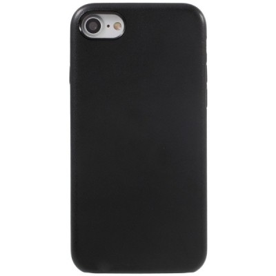 Soft Slim serijos Apple iPhone 7 (iPhone 8) juodas odinis dėklas - nugarėlė / Priedai.lt