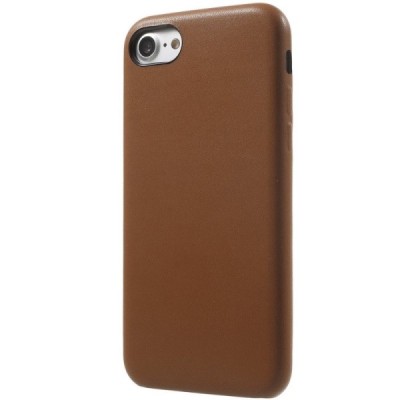 Soft Slim serijos Apple iPhone 7 (iPhone 8) rudas odinis dėklas - nugarėlė / Priedai.lt