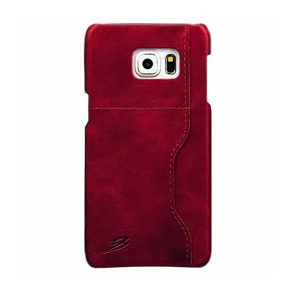 „Retro“ Luxury dėklas su kišenėle - raudonas (Galaxy S6 Edge+)