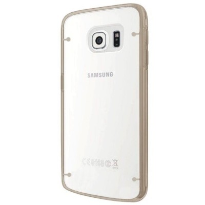 Samsung Galaxy S6 Edge+ Plus (G928) Plastikinis skaidrus dėklas, auksinis / Priedai.lt