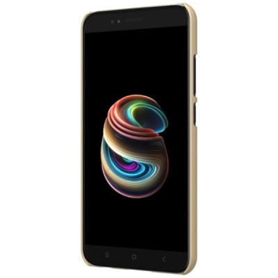 Nillkin Frosted Shield Xiaomi Mi A1 ir Mi 5X auksinis plastikinis dėklas + apsauginė ekrano plėvelė / Priedai.lt