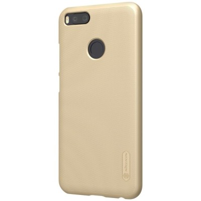 Nillkin Frosted Shield Xiaomi Mi A1 ir Mi 5X auksinis plastikinis dėklas + apsauginė ekrano plėvelė / Priedai.lt