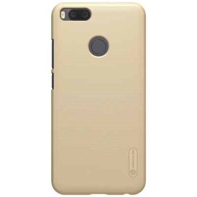 Nillkin Frosted Shield Xiaomi Mi A1 ir Mi 5X auksinis plastikinis dėklas + apsauginė ekrano plėvelė / Priedai.lt