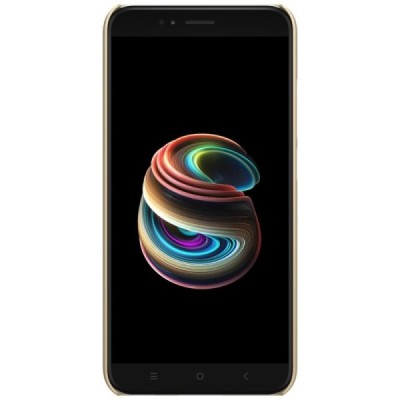 Nillkin Frosted Shield Xiaomi Mi A1 ir Mi 5X auksinis plastikinis dėklas + apsauginė ekrano plėvelė / Priedai.lt