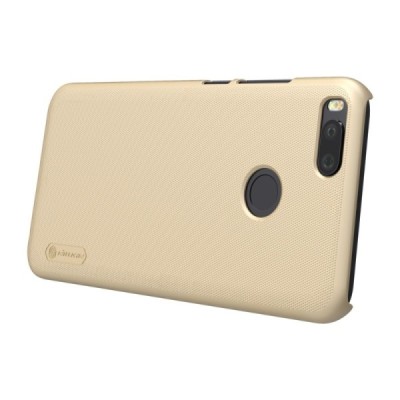 Nillkin Frosted Shield Xiaomi Mi A1 ir Mi 5X auksinis plastikinis dėklas + apsauginė ekrano plėvelė / Priedai.lt