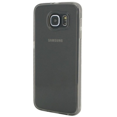Skaidrus, pilkas su kieto silikono rėmu plastikinis Samsung Galaxy S6 G920F dėklas / Priedai.lt