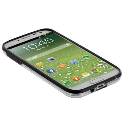 Samsung Galaxy S4 (I9500) skaidrus permatomas rėmelis (kraštų apvadas, bamperis) - juodas / Priedai.lt