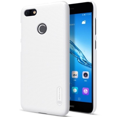 Nillkin Frosted Shield Huawei P9 Lite Mini (Y6 Pro 2017) baltas plastikinis dėklas + apsauginė ekrano plėvelė / Priedai.lt