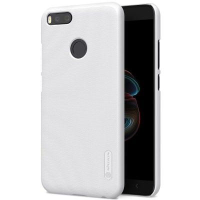 Nillkin Frosted Shield Xiaomi Mi A1 ir Mi 5X baltas plastikinis dėklas + apsauginė ekrano plėvelė / Priedai.lt