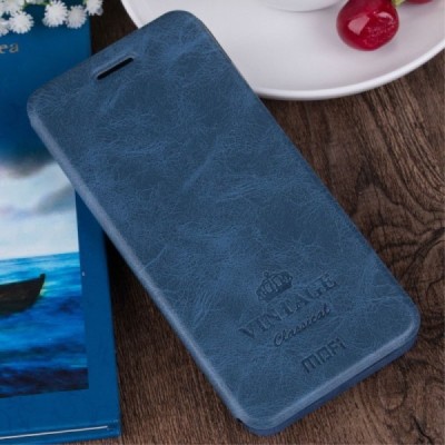 „Mofi“ Vintage serijos Xiaomi Redmi Note 4 mėlynas odinis atverčiamas dėklas / Priedai.lt
