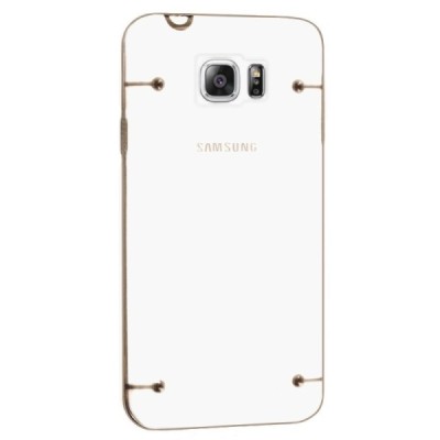 Samsung Galaxy Note 5 (N920) Plastikinis skaidrus dėklas, auksinis / Priedai.lt