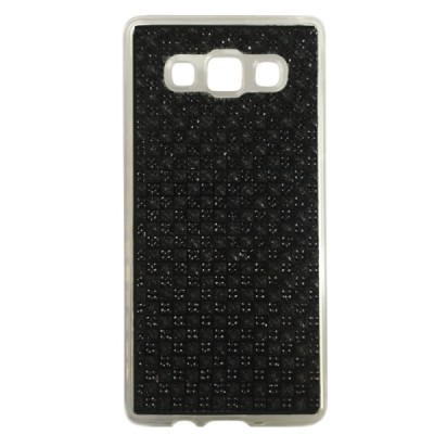 Samsung Galaxy A3 (A500) Glitter kieto silikono (TPU) juodas dėklas - nugarėlė / Priedai.lt