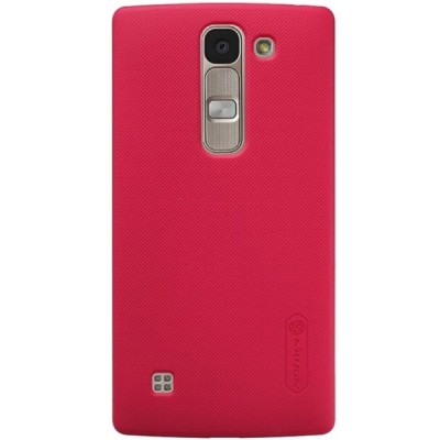 LG Spirit Nillkin Frosted Shield raudonas plastikinis dėklas + apsauginė ekrano plėvelė / Priedai.lt