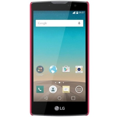 LG Spirit Nillkin Frosted Shield raudonas plastikinis dėklas + apsauginė ekrano plėvelė / Priedai.lt
