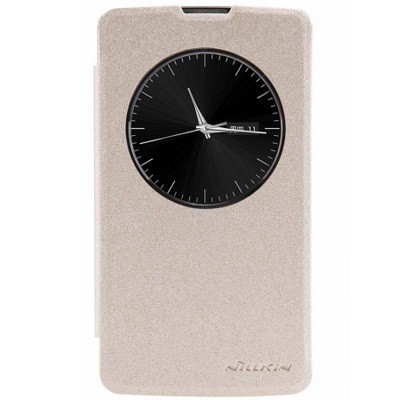 LG L Bello (D331, D335) auksinis odinis atverčiamas Nillkin Sparkle dėklas / Priedai.lt