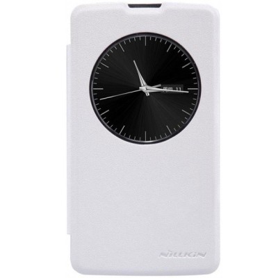LG L Fino (D290, D295) baltas odinis atverčiamas Nillkin Sparkle dėklas / Priedai.lt