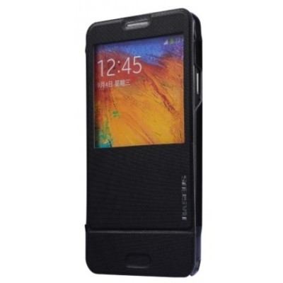 Samsung Galaxy Note 3 Baseus Folio atverčiamas juodas dėklas / Priedai.lt