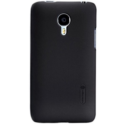 Meizu MX4 Pro Nillkin Frosted Shield juodas plastikinis dėklas + apsauginė ekrano plėvelė / Priedai.lt