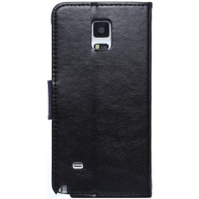 Samsung Galaxy Note 4 (N910) atverčiamas juodas odinis dėklas - piniginė / Priedai.lt