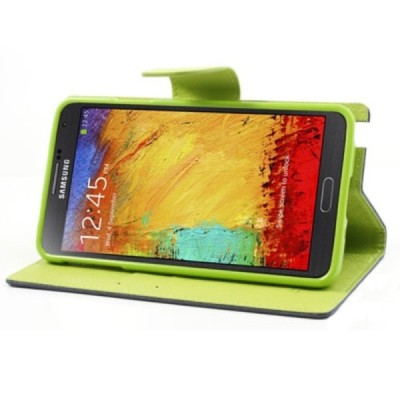 „Mercury“ Fancy Samsung Galaxy Note 3 (N9005, N9002, N9000) mėlynas odinis dėklas / Priedai.lt