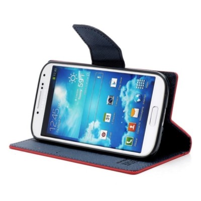 „Mercury“ Fancy Samsung Galaxy S4 (I9500) raudonas odinis dėklas / Priedai.lt
