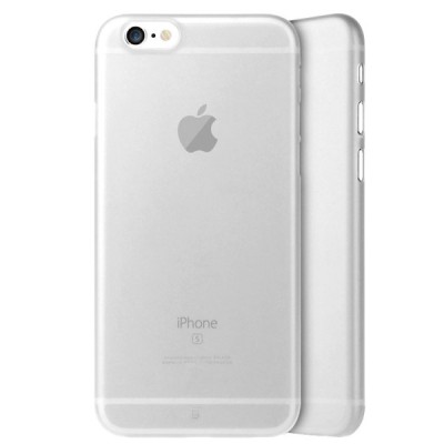 Ploniausias pasaulyje Baseus plastikinis skaidrus Apple iPhone 6s Plus baltas dėklas - nugarėlė / Priedai.lt
