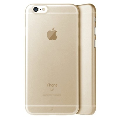 Ploniausias pasaulyje Baseus plastikinis skaidrus Apple iPhone 6s Plus auksinis dėklas - nugarėlė / Priedai.lt