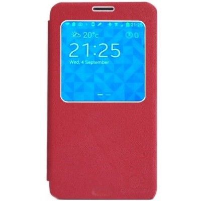 Samsung Galaxy Note 3 Nillkin Leather atverčiamas raudonas dėklas / Priedai.lt