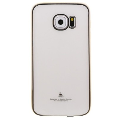 Samsung Galaxy S6 Edge (G925) Luphie plastikinis dėklas su metalo rėmais - baltas / Priedai.lt