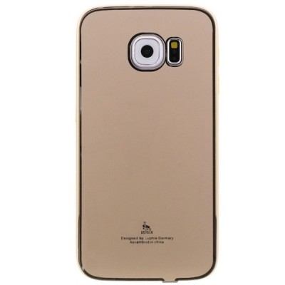 Samsung Galaxy S6 Edge (G925) Luphie plastikinis dėklas su metalo rėmais - auksinis / Priedai.lt