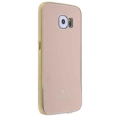 Samsung Galaxy S6 Edge (G925) Luphie plastikinis dėklas su metalo rėmais - auksinis / Priedai.lt