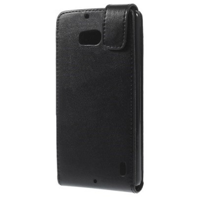 Nokia Lumia 930 klasikinis vertikaliai atverčiamas juodas odinis dėklas / Priedai.lt