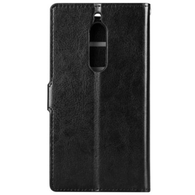 Huawei Mate 10 Lite atverčiamas juodas odinis dėklas - piniginė / Priedai.lt