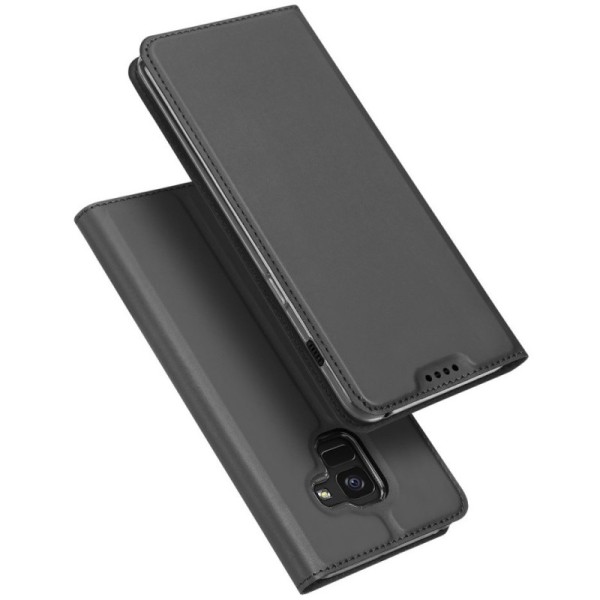„Dux Ducis“ Skin atverčiamas dėklas - juodas (Galaxy A8+ 2018)