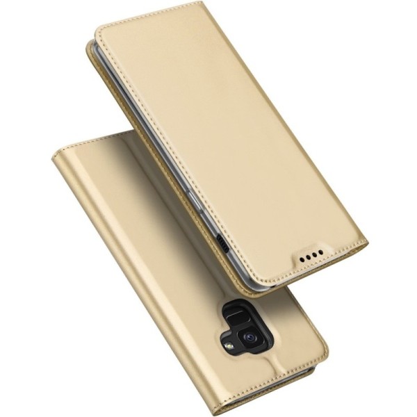 „Dux Ducis“ Skin atverčiamas dėklas - auksinis (Galaxy A8+ 2018)