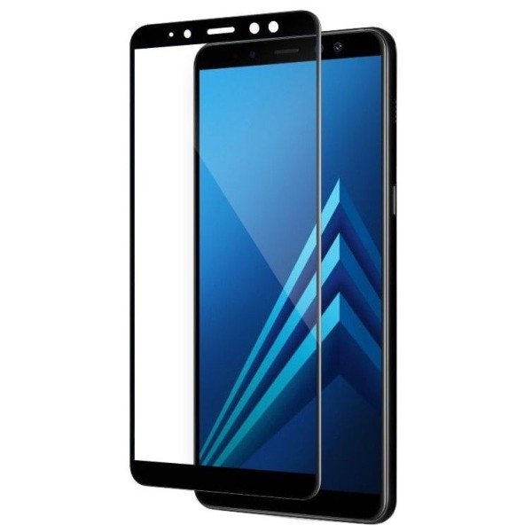 „Calans“ Tempered Glass pilnai dengiantis apsauginis ekrano stiklas 0.2 mm - juodas (Galaxy A8+ 2018)
