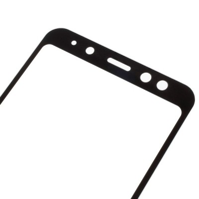 Samsung Galaxy A8 2018 (A530F) „Calans“ 9H Tempered Glass sustiprintos apsaugos juodas pilnai dengiantis apsauginis ekrano stikl