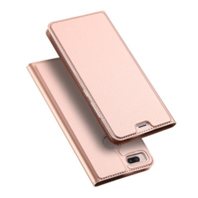 „Dux Ducis“ Skin serijos Xiaomi Mi A1 (Mi 5X) rožinis odinis atverčiamas dėklas / Priedai.lt