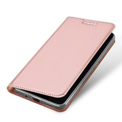 „Dux Ducis“ Skin serijos HTC U11 Plus rožinis odinis atverčiamas dėklas / Priedai.lt