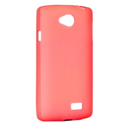 LG F60 (D390) dėklas (kieto silikono - TPU, matinis, raudonas) / Priedai.lt