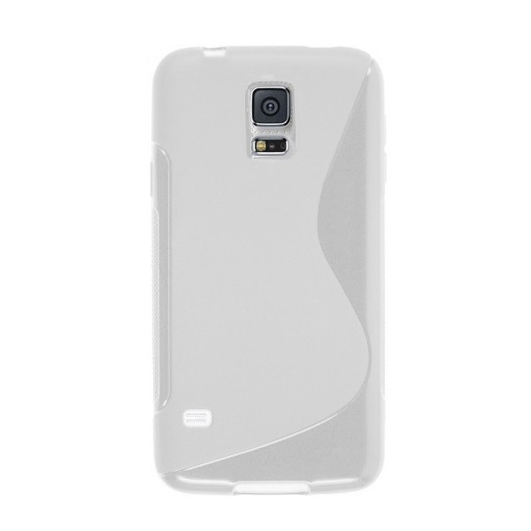 „S-Line“ kieto silikono (TPU) dėklas - baltas (Galaxy S5 mini)