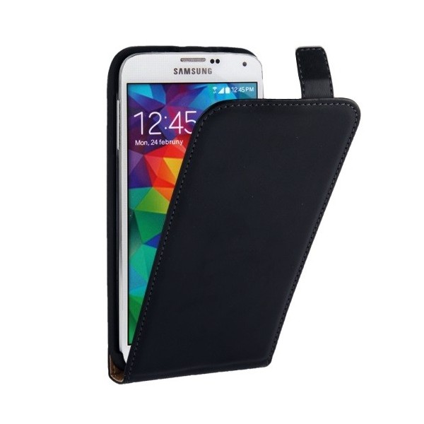 Klasikinis vertikaliai atverčiamas dėklas - juodas (Galaxy S5 / S5 Neo)