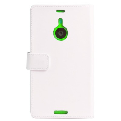 Nokia Lumia 1520 atverčiamas baltas odinis dėklas, knygutė - piniginė / Priedai.lt