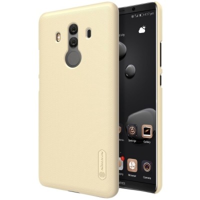 Huawei Mate 10 Pro Nillkin Frosted Shield auksinis plastikinis dėklas + apsauginė ekrano plėvelė / Priedai.lt